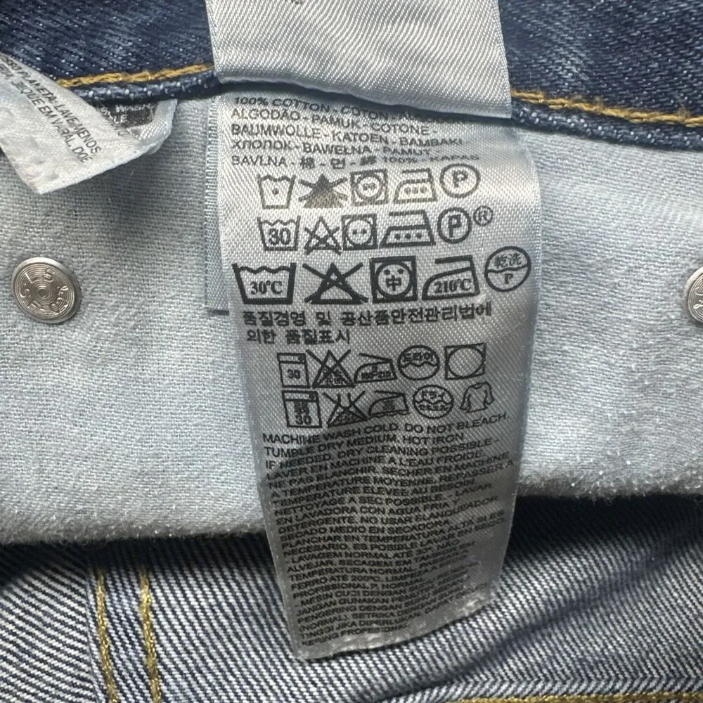 Levis 505 Regular Fit‎ Straight Leg Jeans Mens 38x32 Blue Rigid Denim Classic